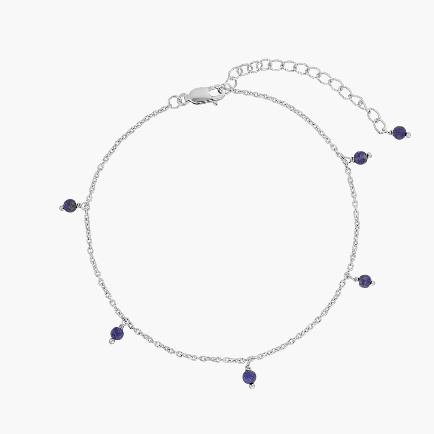 Bratara de picior din argint Gem Droplet - Lapis - Indira