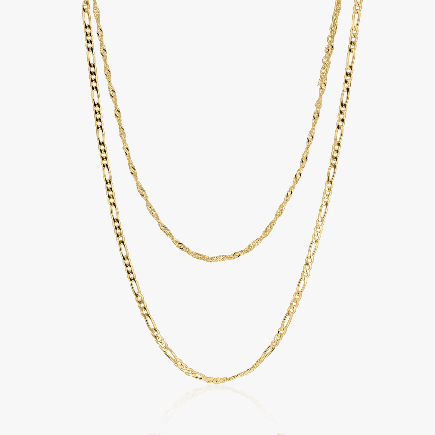 Colier argint Golden Double Chain