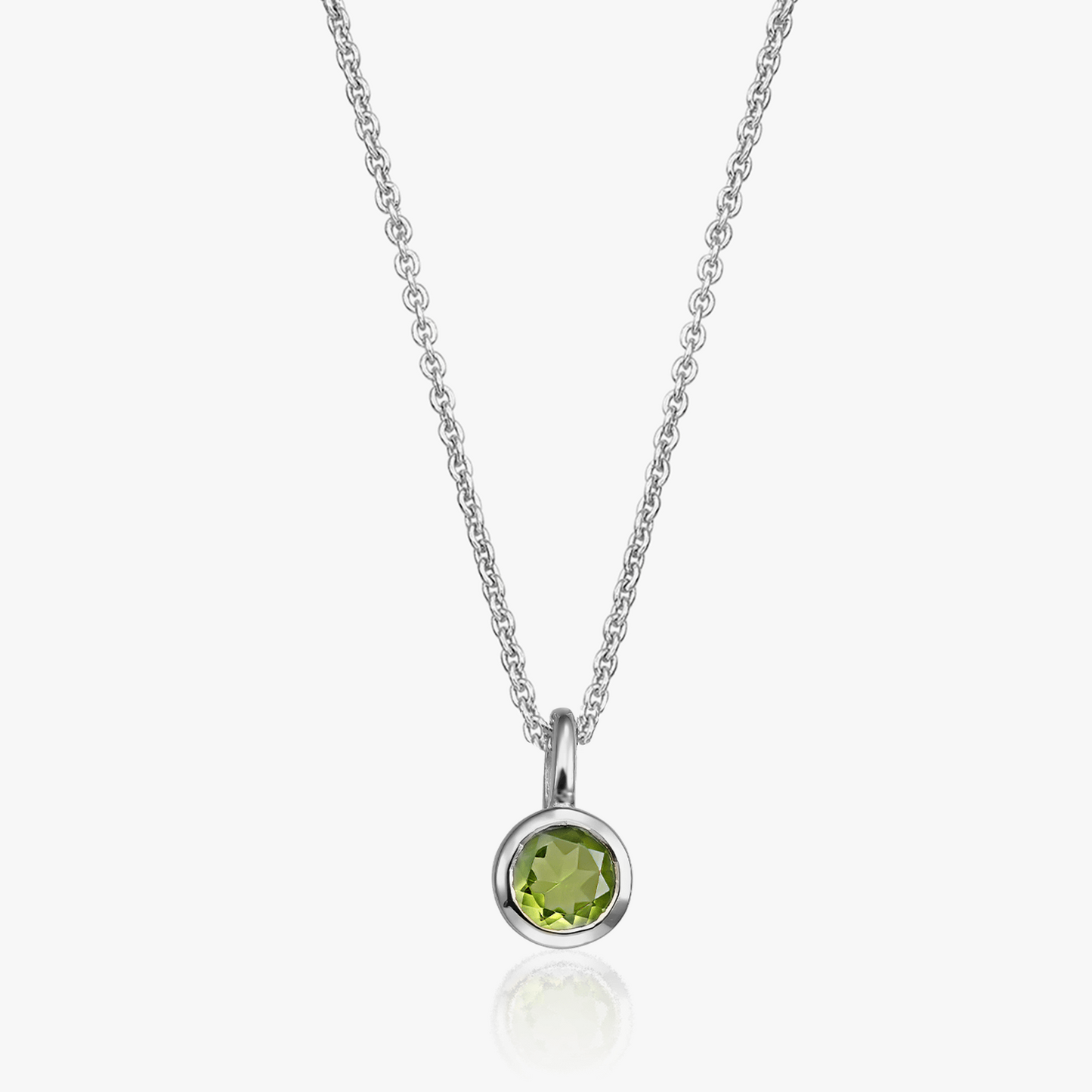 Colier din argint Birthstone August - Peridot