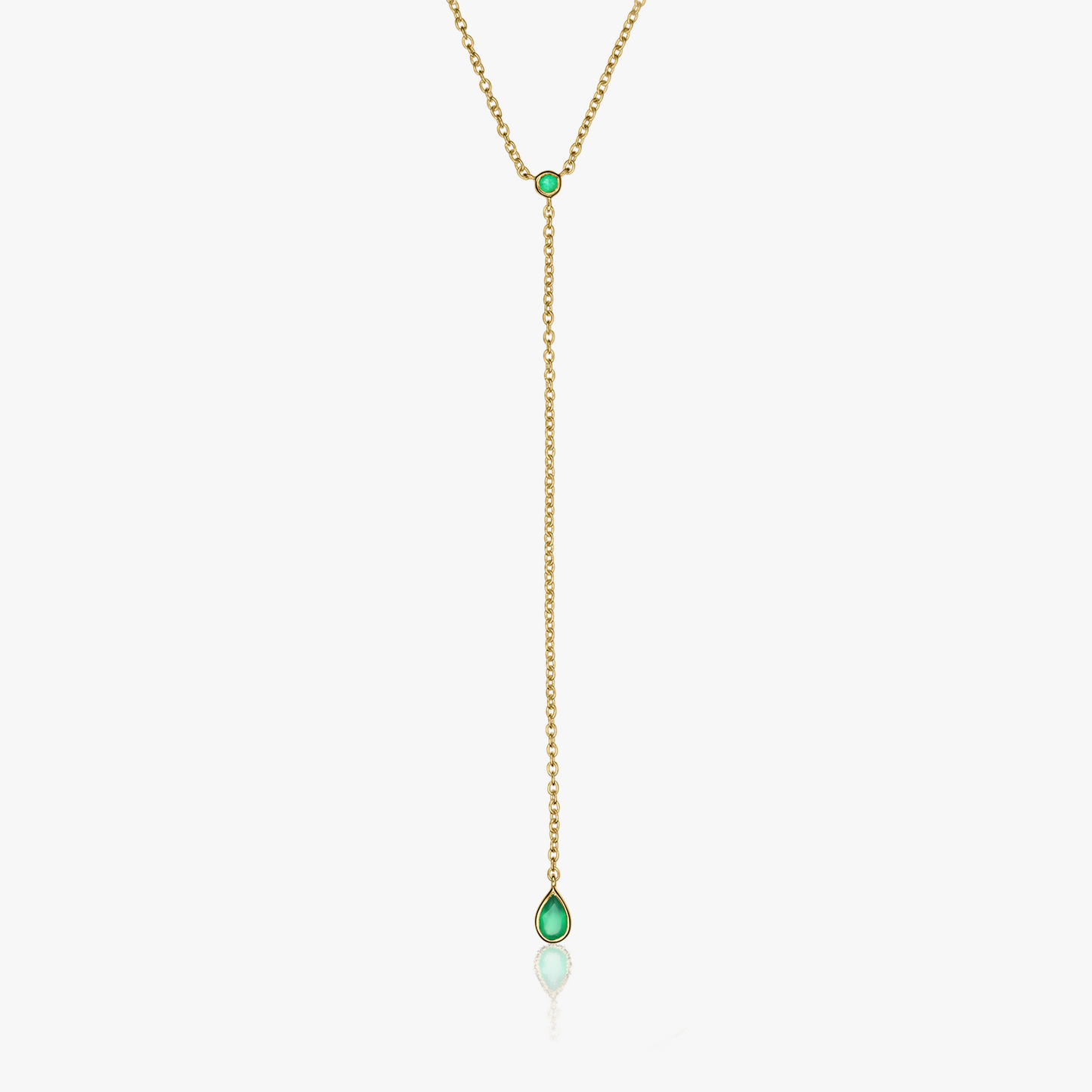 Colier din argint Golden Lariat - Onix Verde - Indira