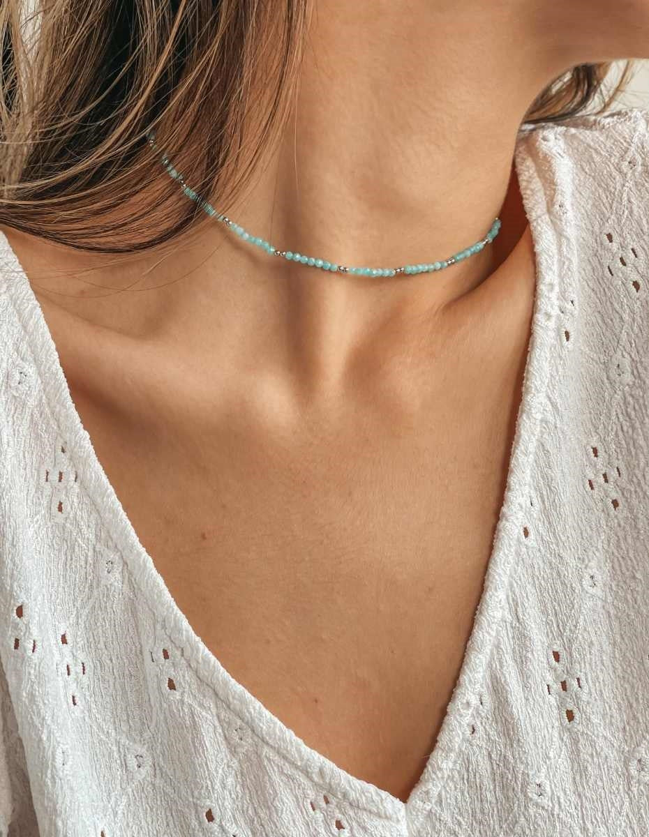 SummerScape silver necklace - Amazonite