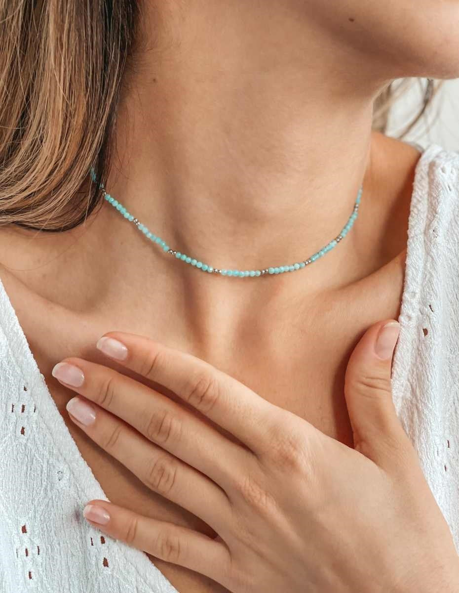 SummerScape silver necklace - Amazonite