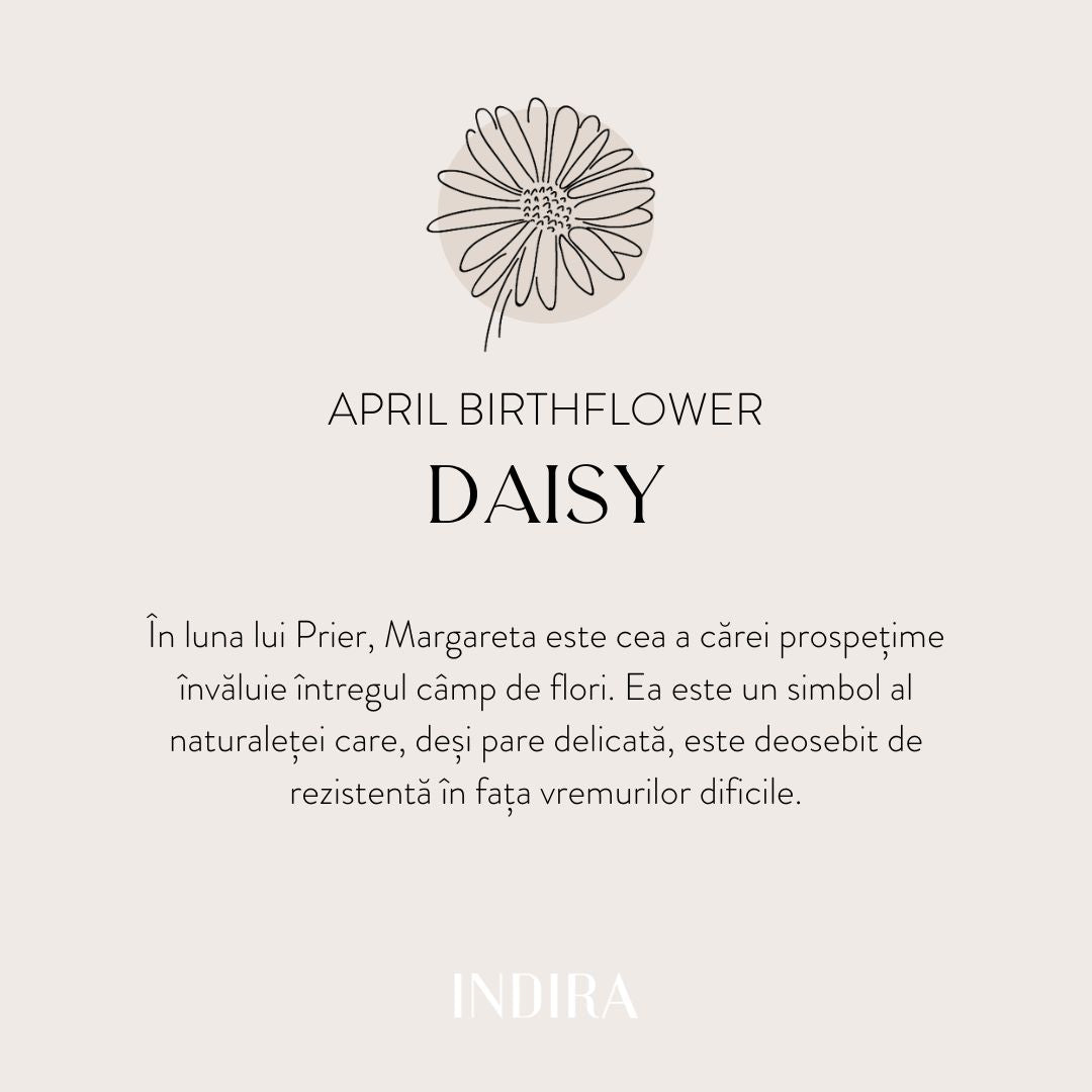 Brățară șnur pentru copii din aur Birth Flower - April Daisy - Indira