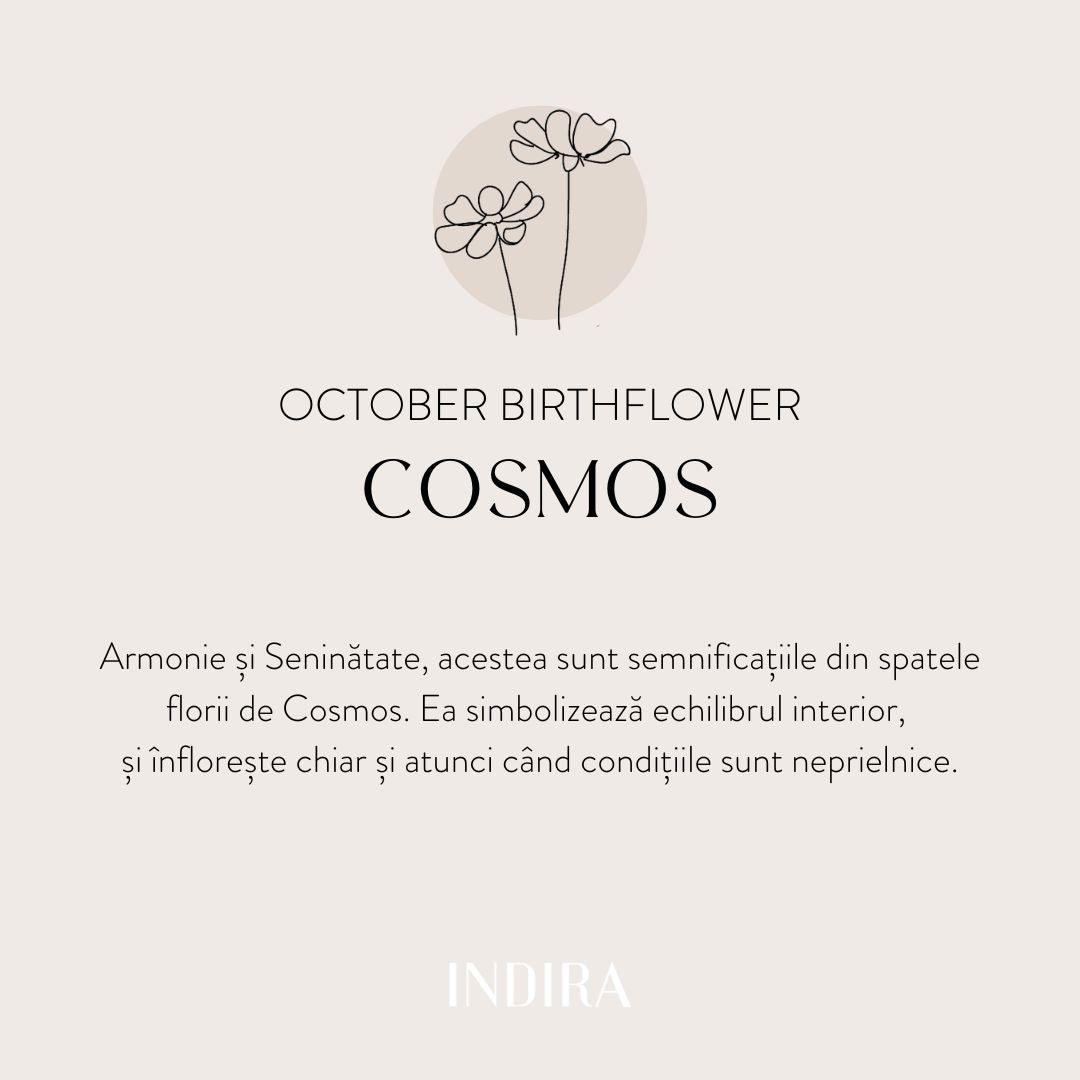 Brățară șnur pentru copii din aur alb Birth Flower - October Cosmos - Indira