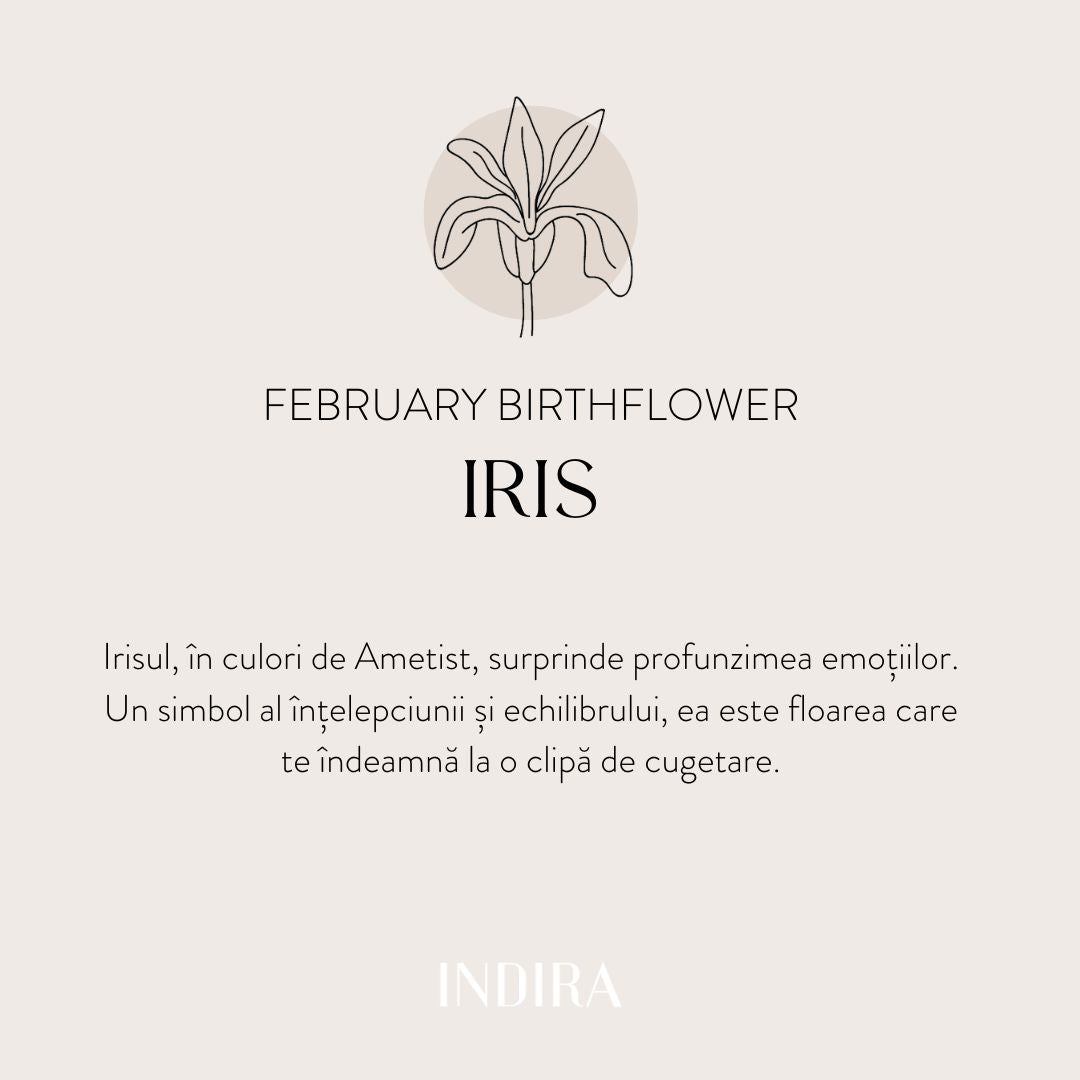 Brățară șnur pentru copii din aur alb Birth Flower - February Iris - Indira