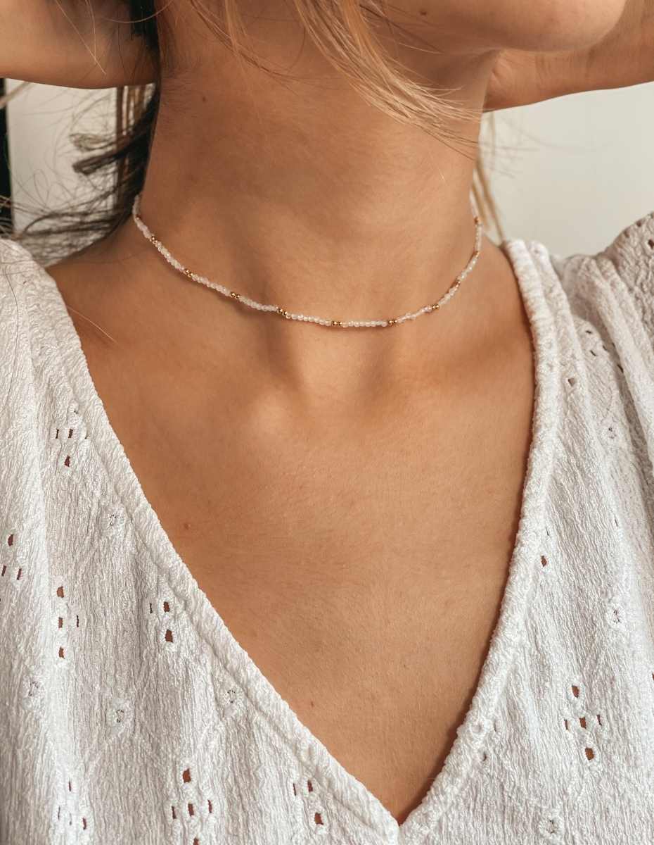 Golden SummerScape silver necklace – Moonstone