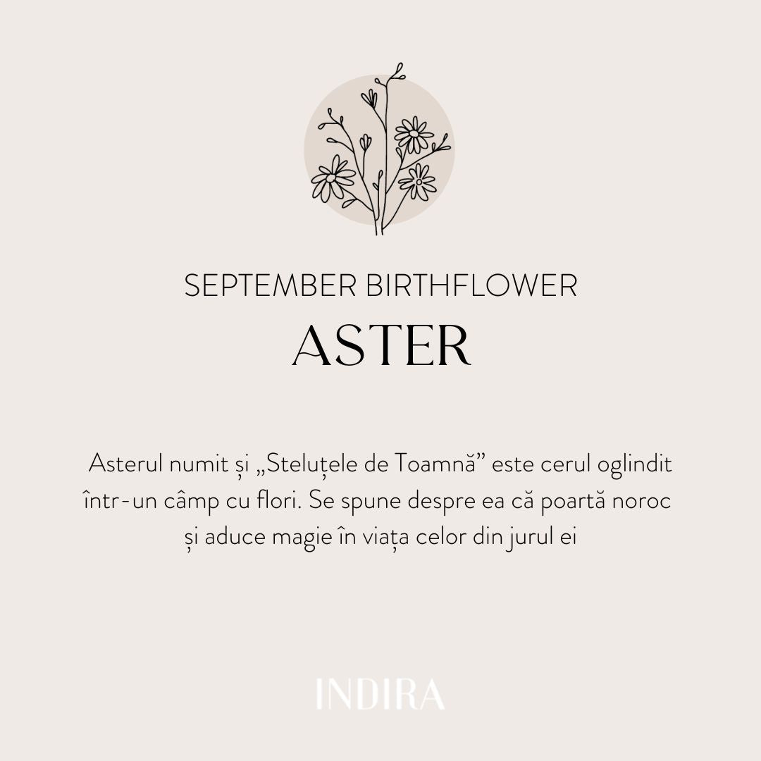 Colier din argint Birth Flower Silver - September Aster - Indira