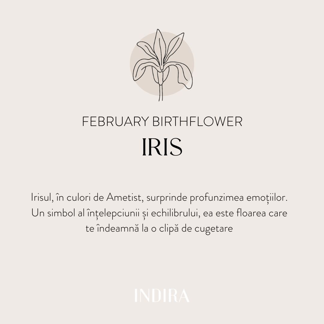 Colier din argint Birth Flower Silver - February Iris - Indira