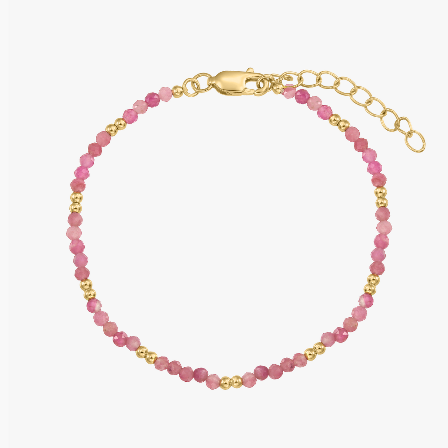 Golden SummerScape Silver Anklet - Tourmaline