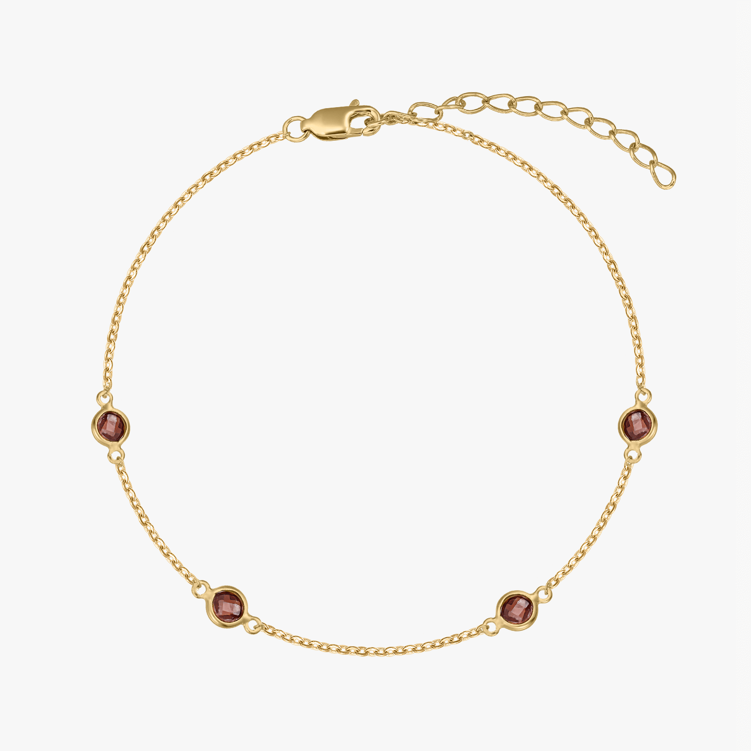 Brățară din argint Birthstone Golden January - Granat - Indira