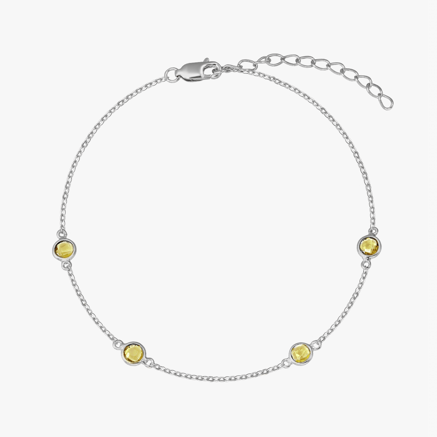 April Birthstone Silver Bracelet - White Topaz