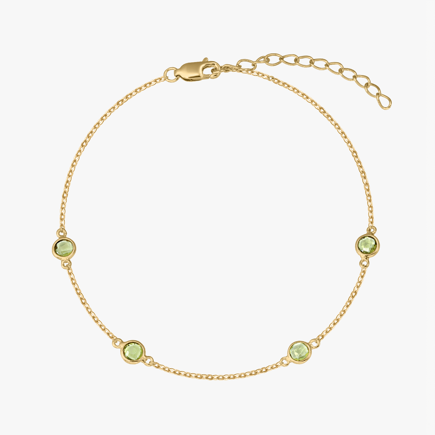 Brățara din argint Birthstone Golden August - Peridot - Indira