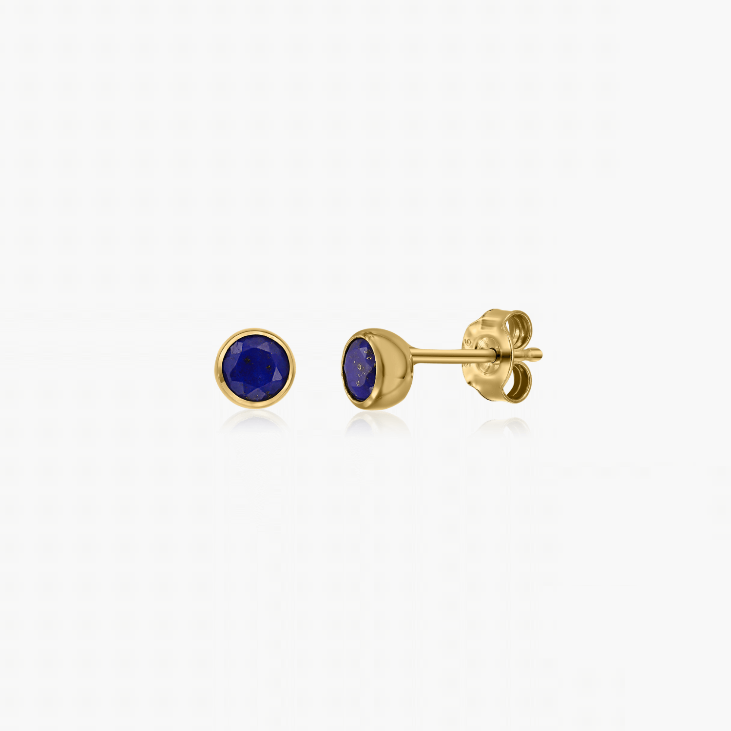 Cercei din argint Birthstone Golden September - Lapis Lazuli - Indira