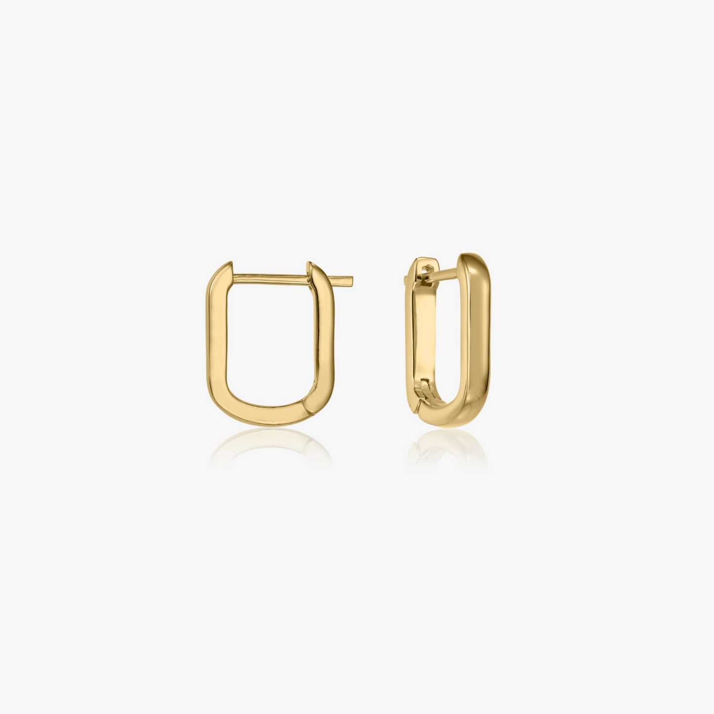 Golden U Hoops silver earrings