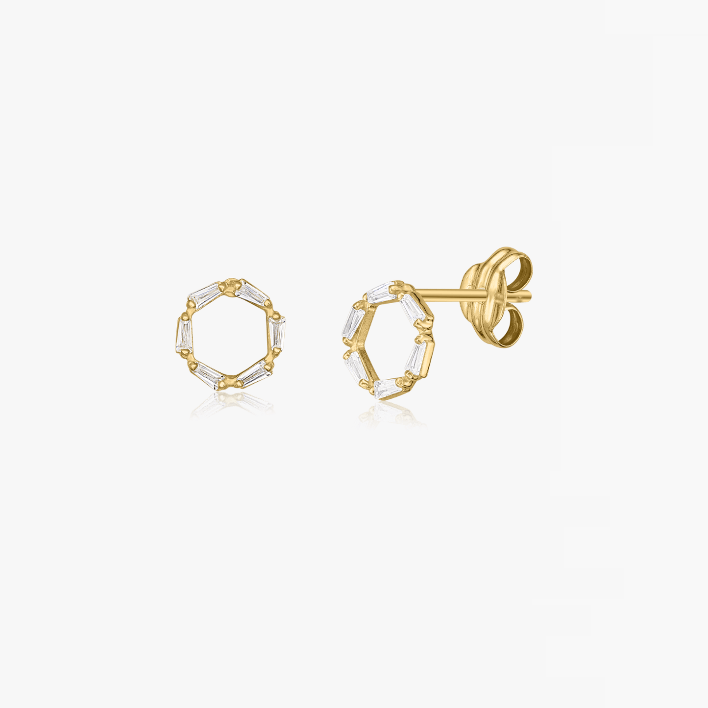 Halo gold earrings - Zirconium