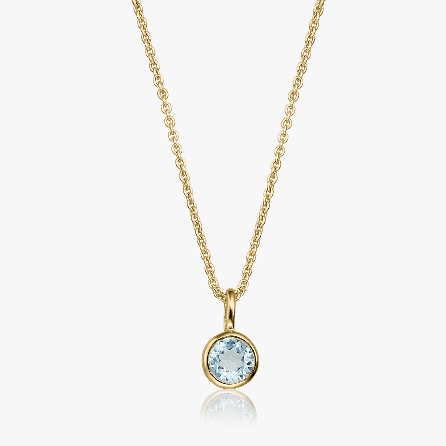 Colier din argint Birthstone Golden December - Topaz Albastru - Indira