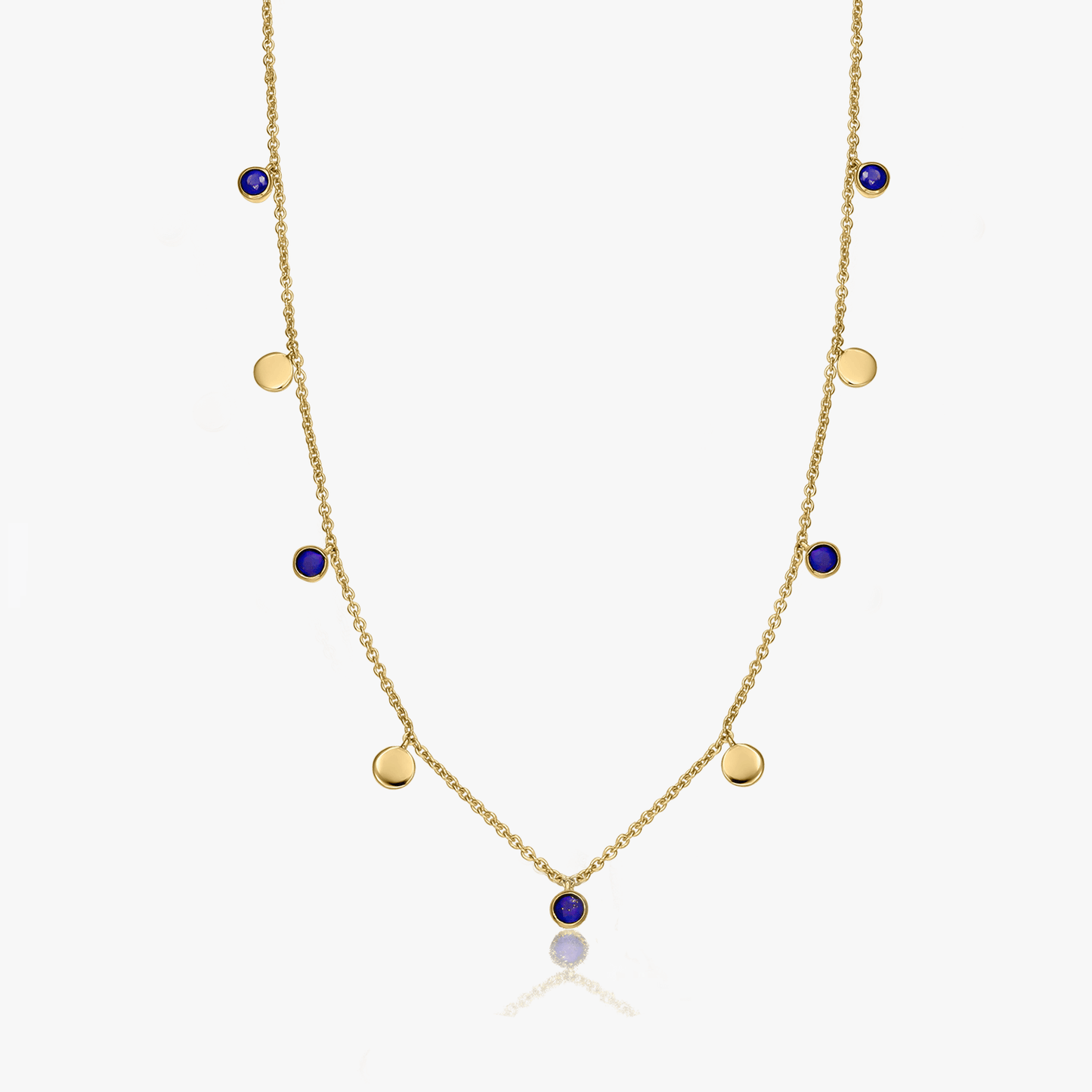 Colier din argint Golden Noora - Lapis Lazuli - Indira