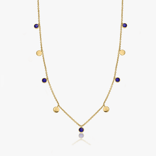 Colier din argint Golden Noora - Lapis Lazuli - Indira