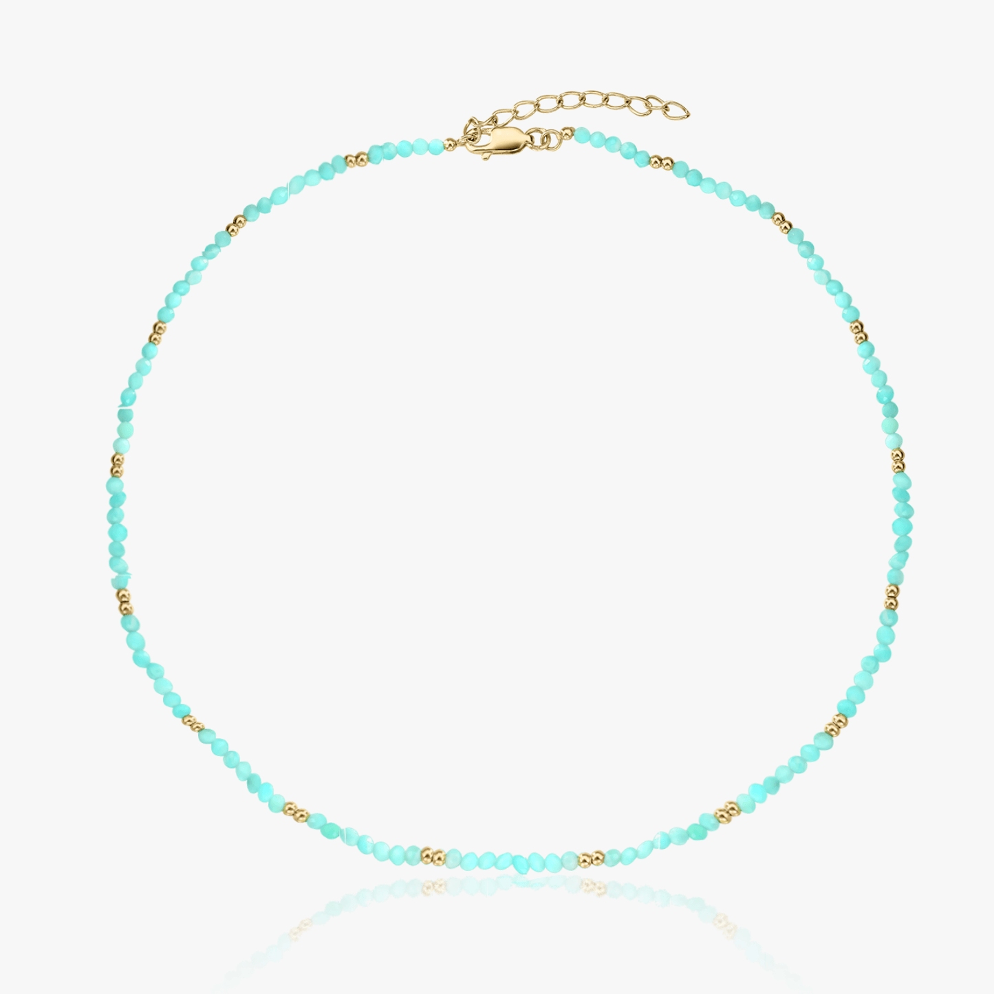 Golden SummerScape silver necklace - Amazonite