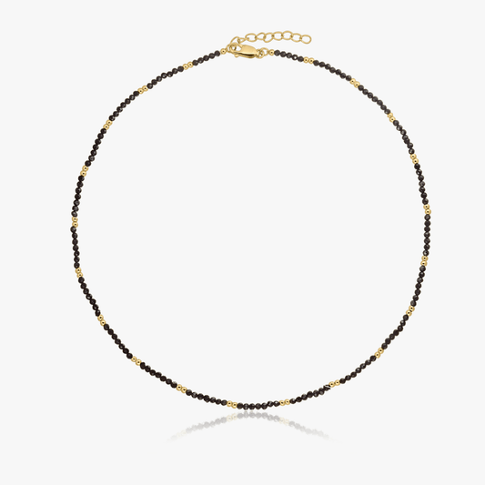 Colier din argint Golden SummerScape – Black Spinel - Indira