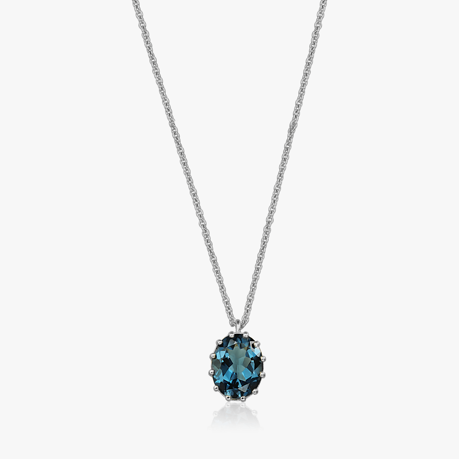 Colier din argint Serene - Topaz Blue London - Indira