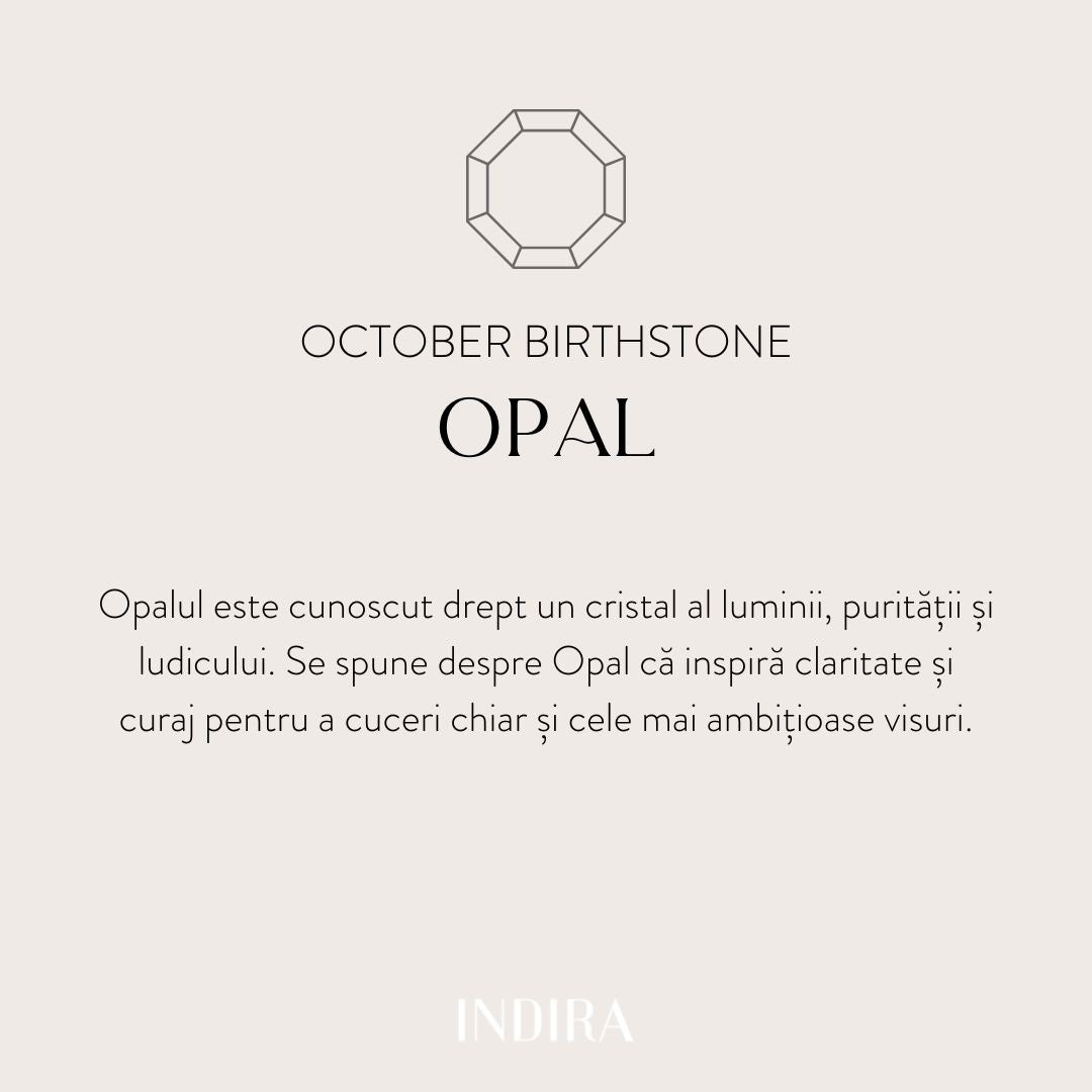 Colier din argint Birthstone October - Opal - Indira