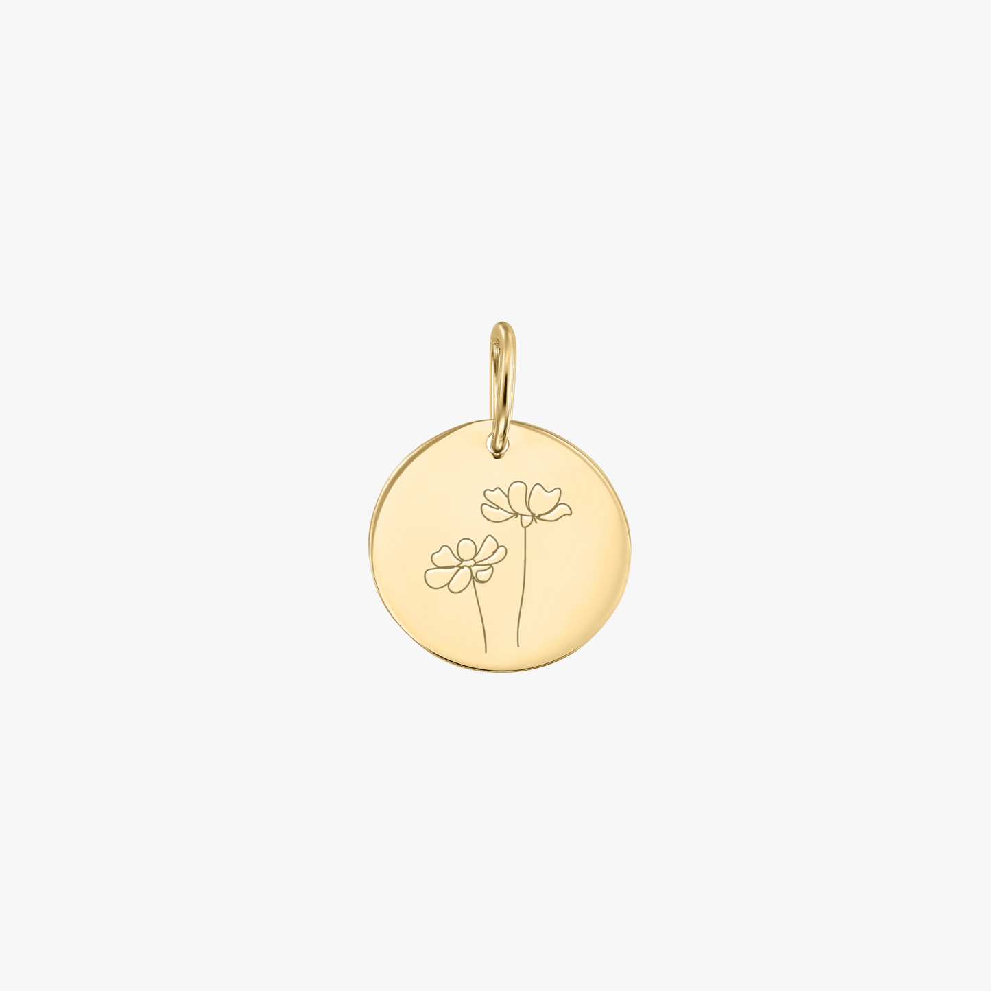 Gold pendant Birth Flower - October Cosmos