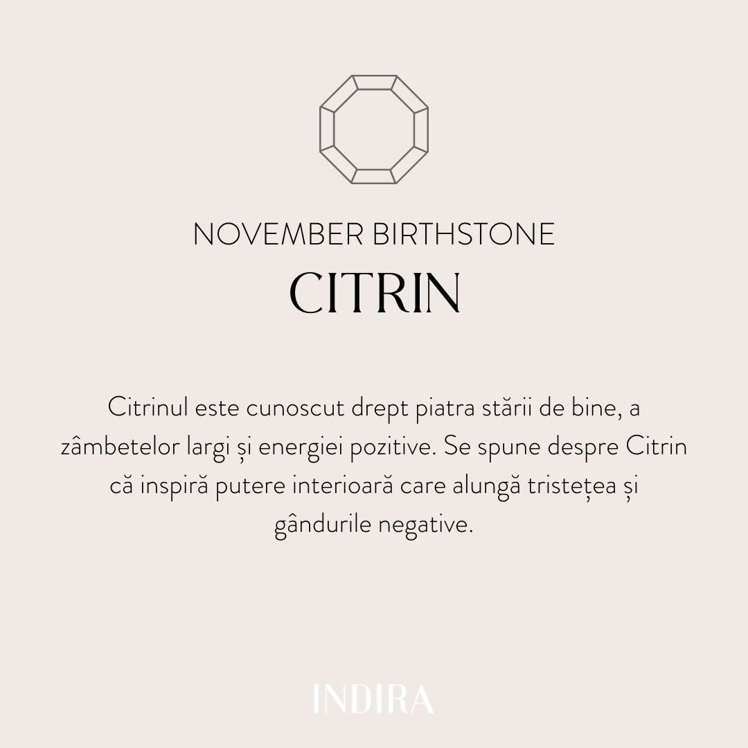 Colier din argint Birthstone November - Citrin - Indira