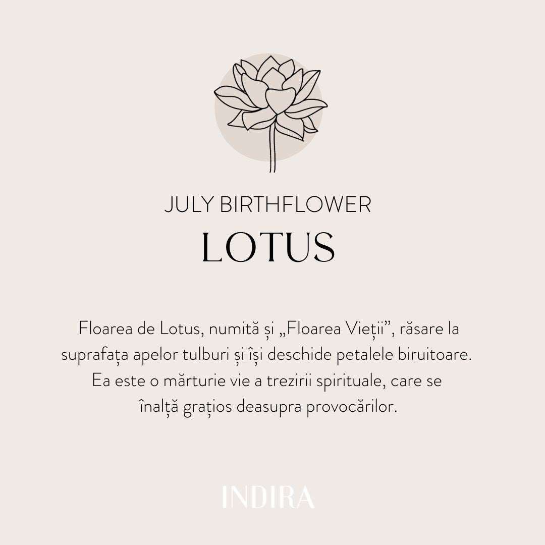 Inel din argint Birth Flower Golden - July Lotus - Indira