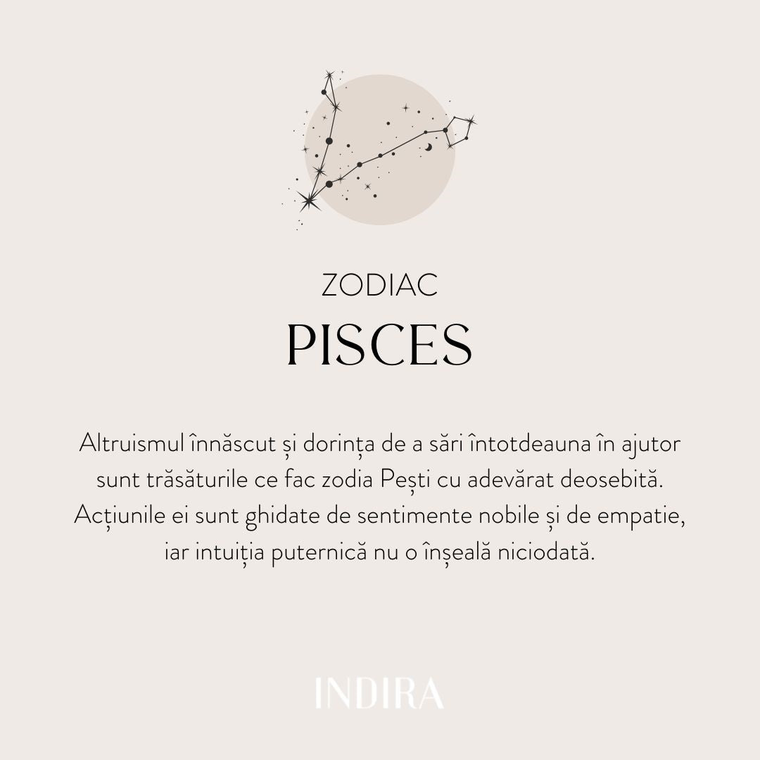 Colier din argint Golden Zodiac - Pisces - Indira