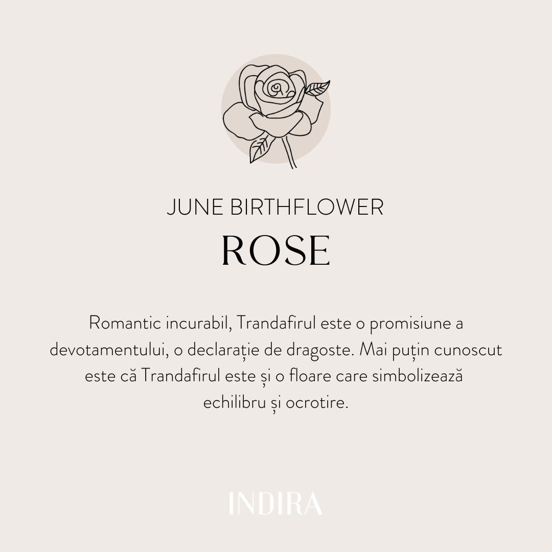 Inel din argint Birth Flower Golden - June Rose - Indira