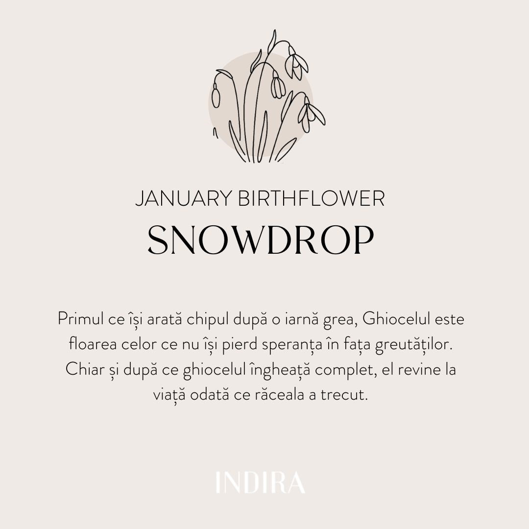 Pandantiv din aur alb Birth Flower - January Snowdrop - Indira