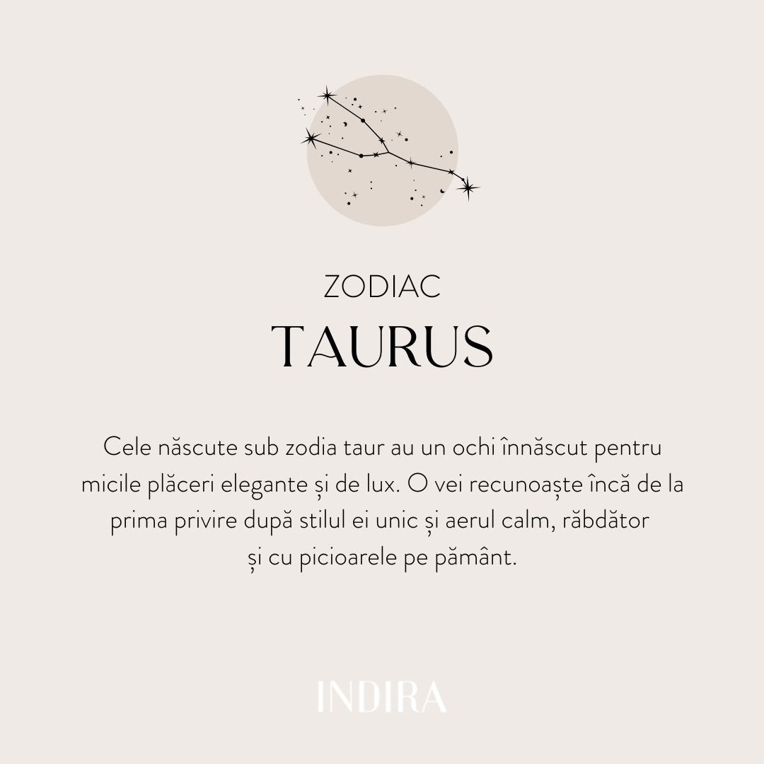 Colier din argint Golden Zodiac - Taurus - Indira